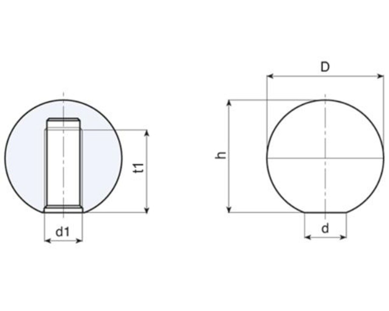 Rubber Ball Knob similar to DIN 319 E (PA6) Image 2