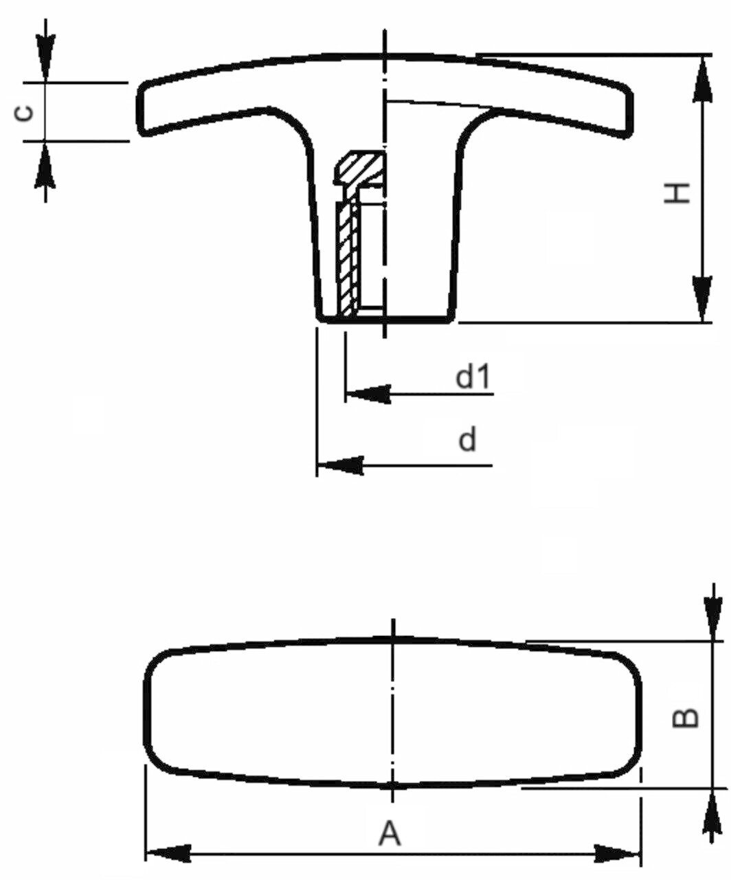 T-Handle Nut 1270 B Image 2