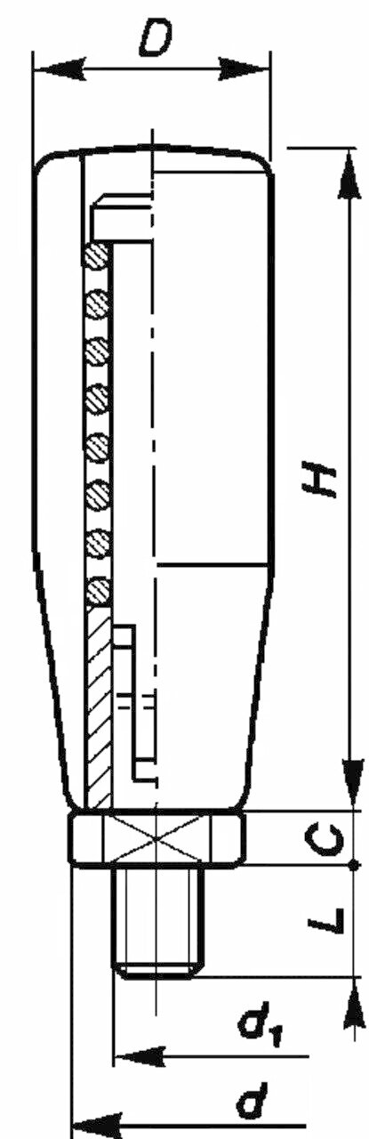 Cylindrical Handle 1136 A revolving, folding Image 2