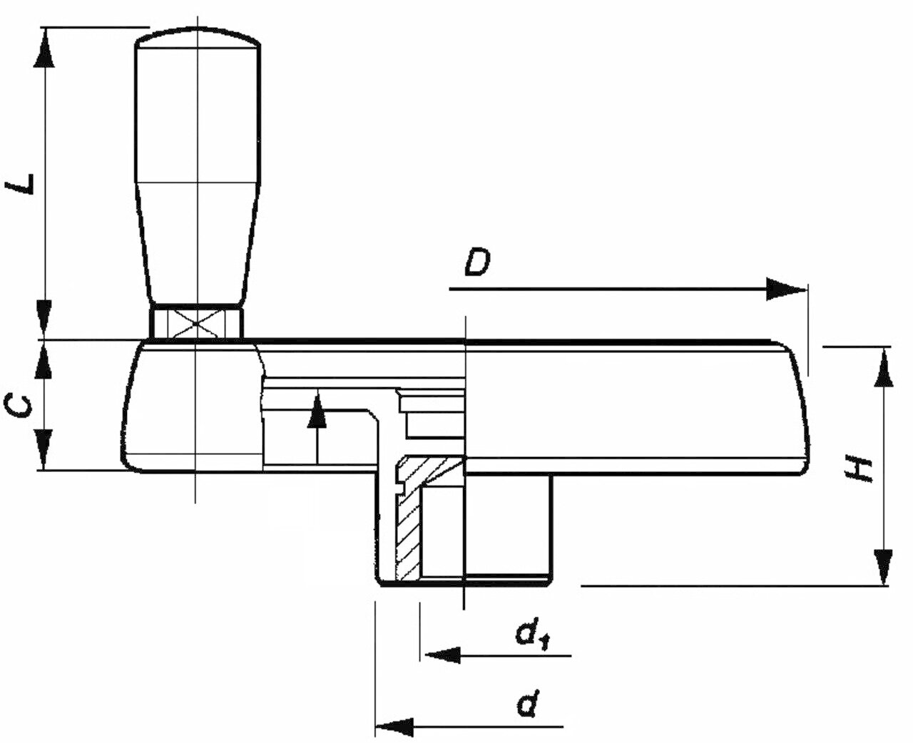 Disk Control Handwheel 1197 D with revolving handle Image 2