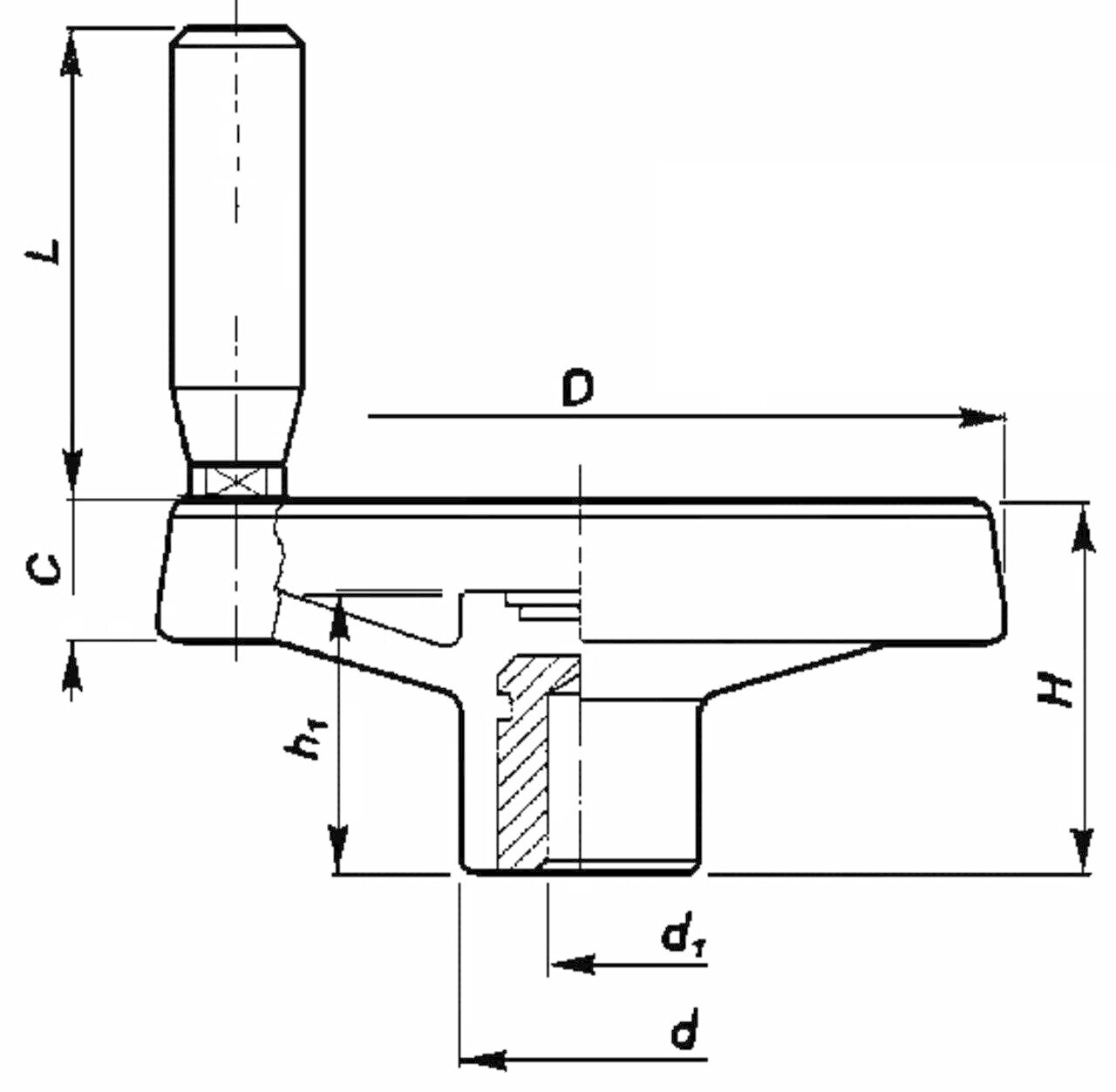 Spoke Control Handwheel 1206 D with revolving handle Image 2