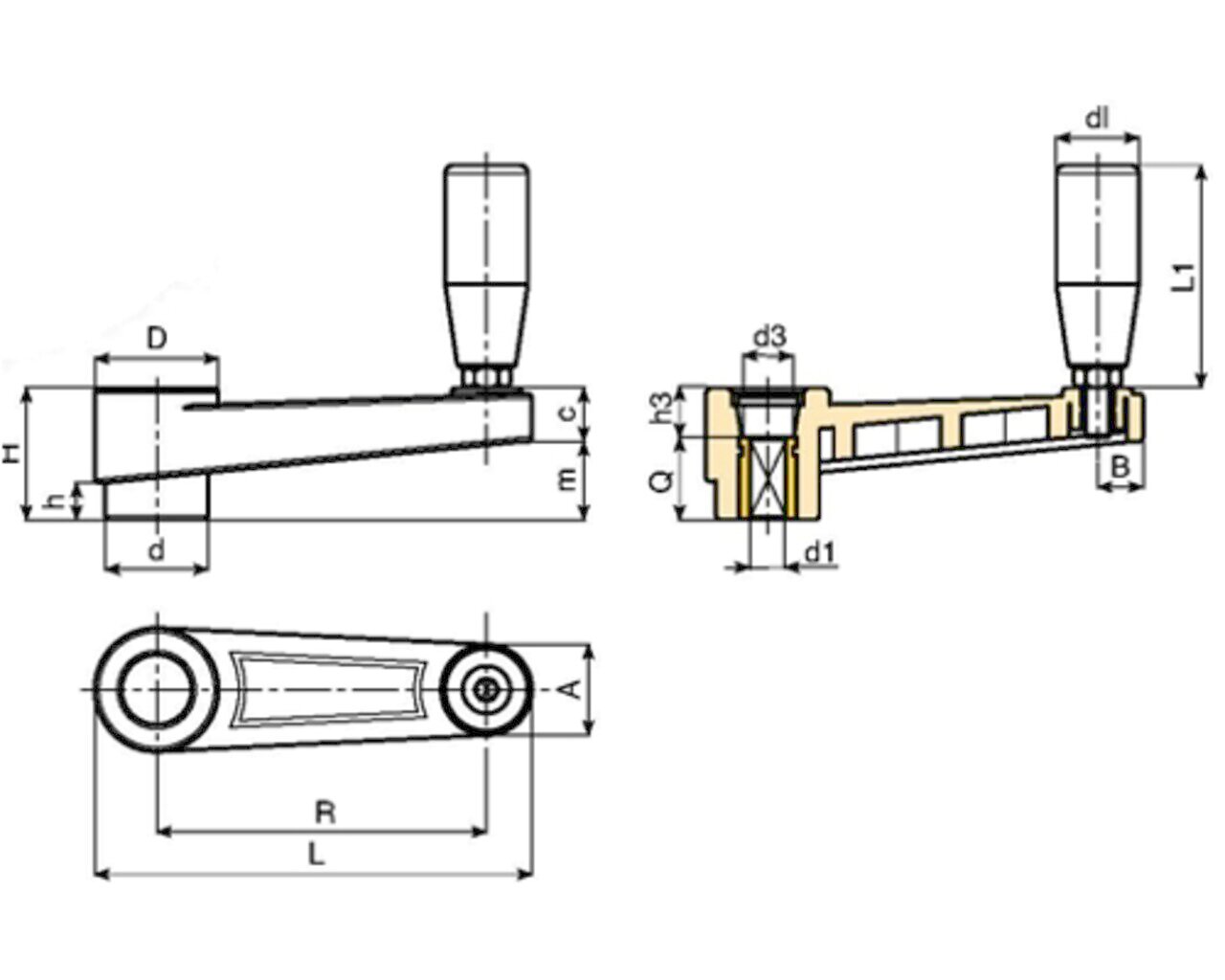 Hand Crank 1330 with rotating handle Image 2