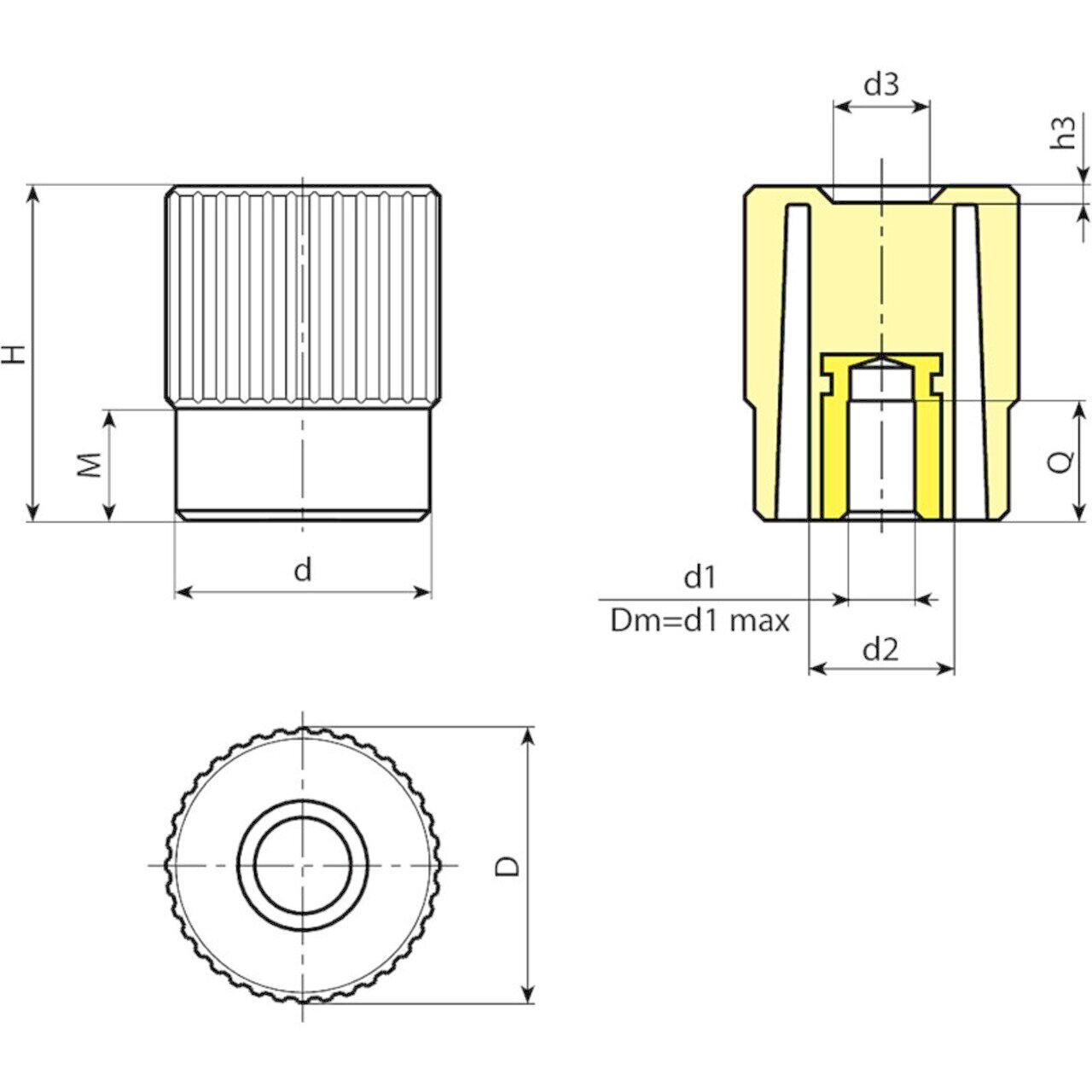 Knurled Nut 1740 D Image 2