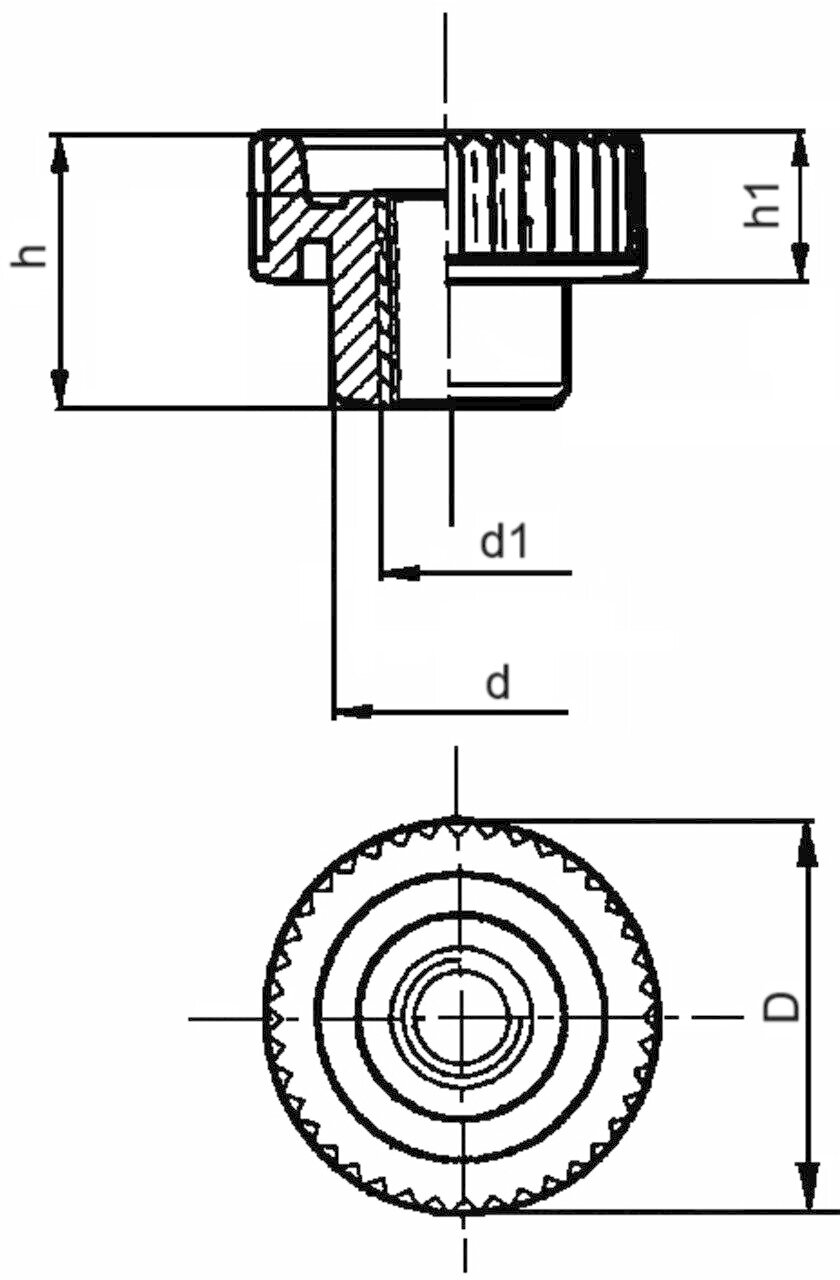 Knurled Nut 1765 E Image 2